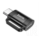 Hoco UA31E adapter (lightning - type-c, adatátvitel, töltés, OTG, prémium, fekete)