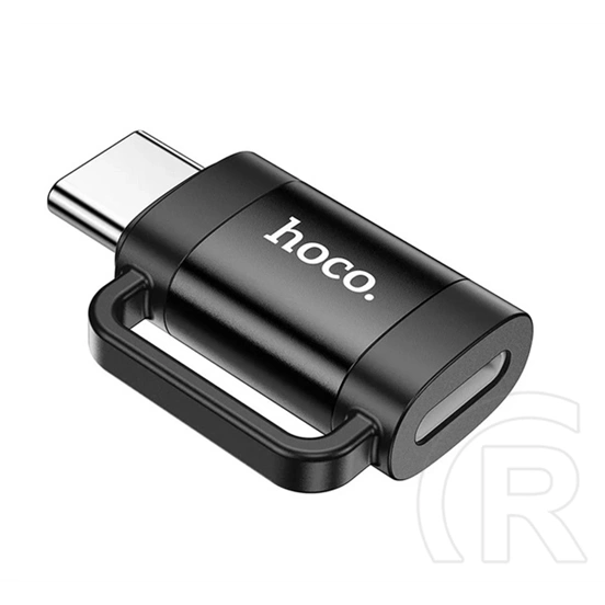 Hoco UA31E adapter (lightning - type-c, adatátvitel, töltés, OTG, prémium, fekete)