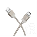 Hoco X110 adatkábel (USB - Type-C, 15W, QC gyorstöltés, cipőfűző, 100cm, arany)
