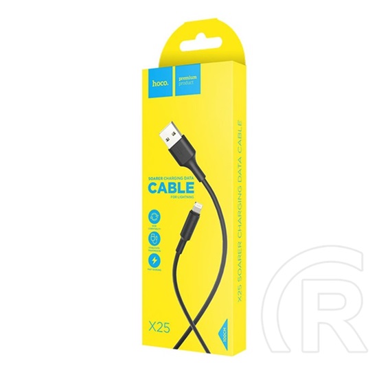 Hoco X25 adat-és töltőkábel (USB-A / Lightning, 1 m, fekete)
