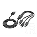 Hoco X74 3in1 töltő- és adatkábel (USB-A, USB-C, Lightning, Micro-USB, 2A, 100cm, fekete)
