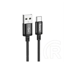 Hoco X89 adatkábel (USB - Type-C, 3A, gyorstöltő, cipőfűző, 200cm, fekete)
