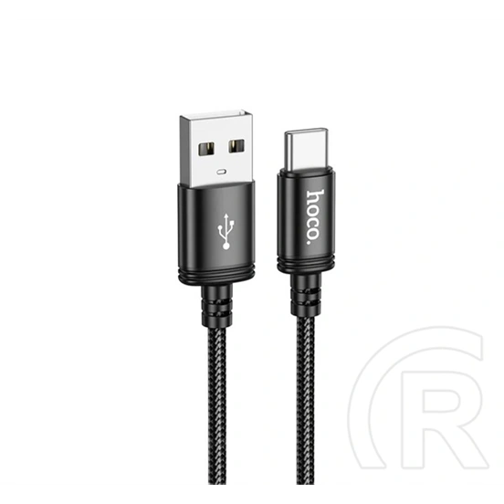 Hoco X89 adatkábel (USB - Type-C, 3A, gyorstöltő, cipőfűző, 200cm, fekete)