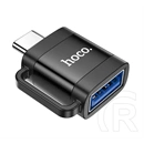 Hoco adapter (USB aljzat - Type-C, OTG, adatátvitel és töltés, fekete)
