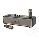 Hoco bs63 bluetooth hordozható hangszóró (v5.3, 25w, aux, usb, tf/microsd + karaoke szett) fekete