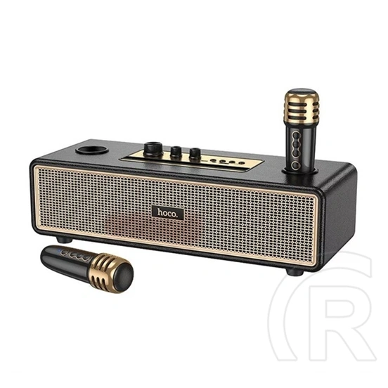 Hoco bs63 bluetooth hordozható hangszóró (v5.3, 25w, aux, usb, tf/microsd + karaoke szett) fekete