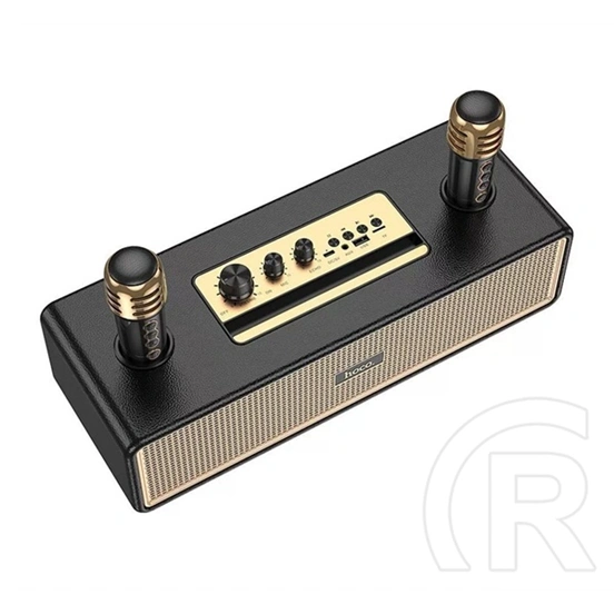 Hoco bs63 bluetooth hordozható hangszóró (v5.3, 25w, aux, usb, tf/microsd + karaoke szett) fekete