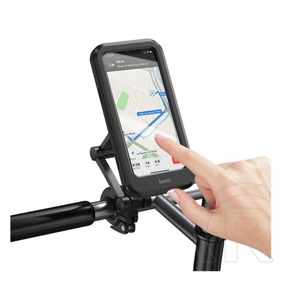 Hoco ca101 kerékpáros és motoros telefontartó (kormányra rögzíthető, állítható kar, 4.5-7" méret, ipx4) fekete