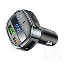 Hoco e70 bluetooth fm transmitter autós töltő usb+type-c aljzat (30w, pd gyorstöltő 3.0, microsd, led kijelző) fekete