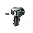 Hoco e70 bluetooth fm transmitter autós töltő usb+type-c aljzat (30w, pd gyorstöltő 3.0, microsd, led kijelző) fekete