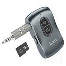Hoco e73 pro bluetooth fm transmitter 3.5mm jack aljzat (v5.0, mikrofon, microsd kártyaolvasó + type-c kábel) fekete