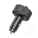 Hoco e82 bluetooth fm transmitter autós töltő 2 usb aljzat (v5.3, 30w, gyorstöltő, led kijelző) fekete