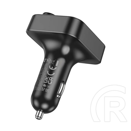 Hoco e85 bluetooth fm transmitter 2 usb+type-c aljzat (v5.4, 20w, gyorstöltő, led kijelző) fekete