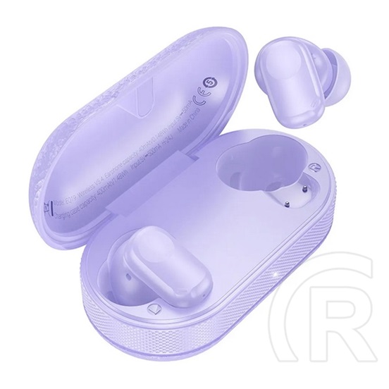 Hoco eq19 bluetooth fülhallgató sztereo (v5.4, tws, mikrofon + töltőtok) lila