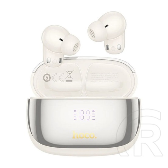 Hoco eq20 bluetooth fülhallgató sztereo (v5.4, tws, mikrofon, led kijelző, aktív zajszűrő + töltőtok) krém