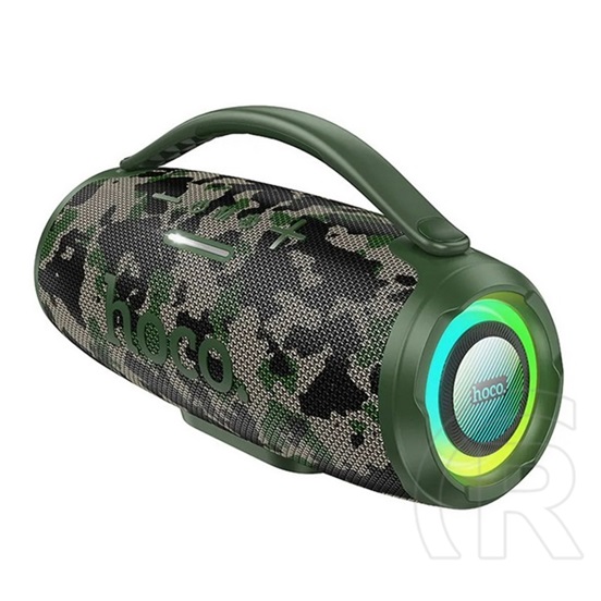 Hoco ha4 bluetooth hordozható hangszóró (v5.4, 2x15w, tf/microsd kártyaolvasó, fm rádió, aux, led világítás) sötétzöld