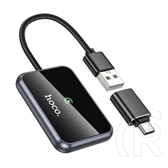 Hoco hu1 vezeték nélküli adapter (usb, type-c, carplay kompatibilis) fekete