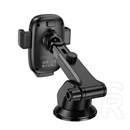 Hoco hw32 autós tartó (15w, műszerfalra, automata, tapadókorongos, wireless, gyorstöltő, 4.5-7" méret) fekete
