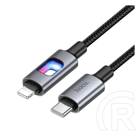 Hoco iPhone 14 Plus  u144 adatkábel (type-c - lightning, 27w, cipőfűző, led jelzés, 120cm) fekete