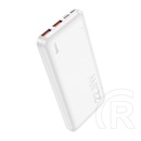 Hoco j101 vésztöltő 2 usb+type-c+microusb aljzat (10000mah, 22.5w, 3a, pd gyorstöltő, led jelzés) fehér