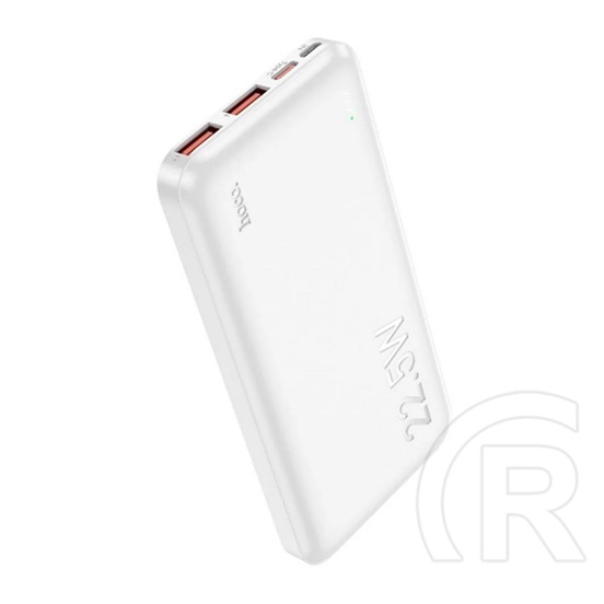 Hoco j101 vésztöltő 2 usb+type-c+microusb aljzat (10000mah, 22.5w, 3a, pd gyorstöltő, led jelzés) fehér