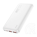 Hoco j101 vésztöltő 2 usb+type-c+microusb aljzat (10000mah, 22.5w, 3a, pd gyorstöltő, led jelzés) fehér