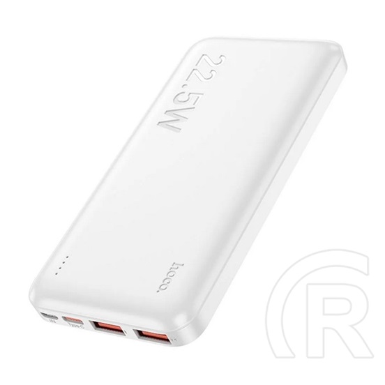 Hoco j101 vésztöltő 2 usb+type-c+microusb aljzat (10000mah, 22.5w, 3a, pd gyorstöltő, led jelzés) fehér