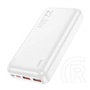Hoco j101a vésztöltő 2 usb+type-c+microusb aljzat (20000mah, 22.5w, 3a, pd gyorstöltő, led jelzés) fehér