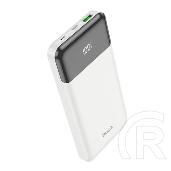 Hoco j102 vésztöltő usb+type-c+microusb aljzat (10000mah, 20w, 3a, pd gyorstöltő, led kijelző) fehér