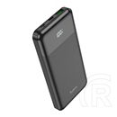 Hoco j102 vésztöltő usb+type-c+microusb aljzat (10000mah, 20w, 3a, pd gyorstöltő, led kijelző) fekete