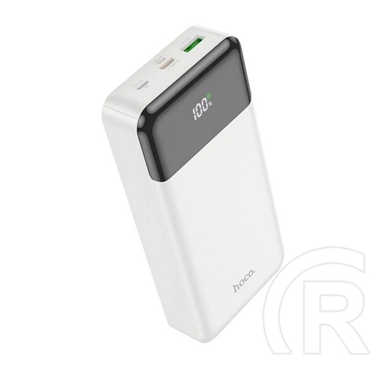 Hoco j102a vésztöltő usb+type-c+microusb aljzat (20000mah, 20w, 3a, pd gyorstöltő, led kijelző) fehér