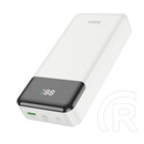 Hoco j102a vésztöltő usb+type-c+microusb aljzat (20000mah, 20w, 3a, pd gyorstöltő, led kijelző) fehér