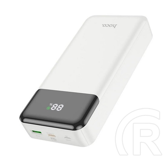 Hoco j102a vésztöltő usb+type-c+microusb aljzat (20000mah, 20w, 3a, pd gyorstöltő, led kijelző) fehér