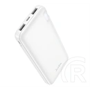 Hoco j128 vésztöltő 2 usb+type-c aljzat (10000mah, 2a, led jelzés) fehér