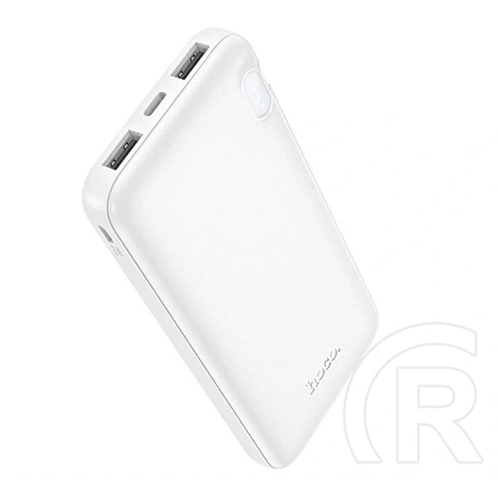 Hoco j128 vésztöltő 2 usb+type-c aljzat (10000mah, 2a, led jelzés) fehér