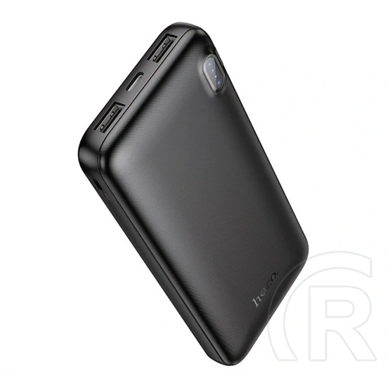 Hoco j128 vésztöltő 2 usb+type-c aljzat (10000mah, 2a, led jelzés) fekete