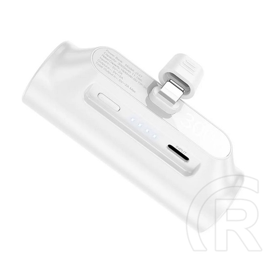 Hoco j147 vésztöltő type-c aljzat (3000mah, 2a, gyorstöltő, led jelző, lightning csatlakozó) fehér