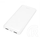 Hoco j153 vésztöltő 2 usb+type-c+microusb aljzat (10000mah, 10w, gyorstöltő, led jelzés) fehér