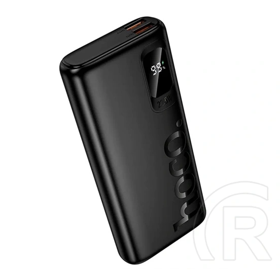 Hoco j158 pro vésztöltő 2 usb+type-c aljzat (10000mah, 22.5w, pd gyorstöltő, led kijelző) fekete