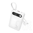 Hoco j171a vésztöltő 2 usb+type-c aljzat (20000mah, 22.5w, pd gyorstöltő + fix type-c/lightning kábel) fehér