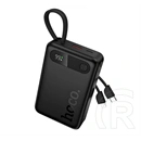 Hoco j171a vésztöltő usb+type-c aljzat (20000mah, 22.5w, pd gyorstöltő + fix type-c/lightning kábel) fekete