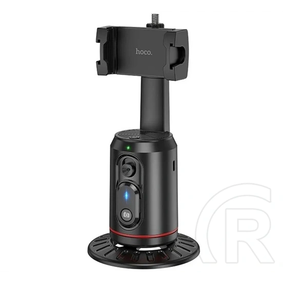 Hoco k23 asztali tartó (tripod állvány, 360°, automata arckövetés, bluetooth távkioldó, 4.5 - 7" méret) fekete