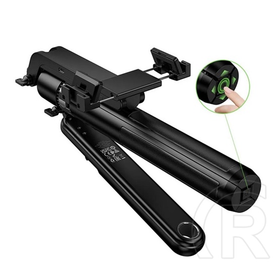 Hoco k32 szelfibot (univerzális, tripod állvány, automata arckövetés, bluetooth távkioldó, 95cm, 4.5-7.0" méret) fekete