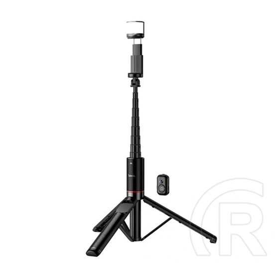 Hoco k34 tripod állvány (univerzális, állítható, 136cm, 4.5-7" méret, led fény) fekete