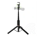 Hoco k34 tripod állvány (univerzális, állítható, 136cm, 4.5-7" méret, led fény) fekete