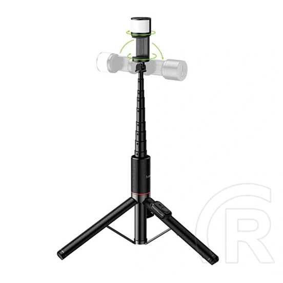 Hoco k34 tripod állvány (univerzális, állítható, 136cm, 4.5-7" méret, led fény) fekete
