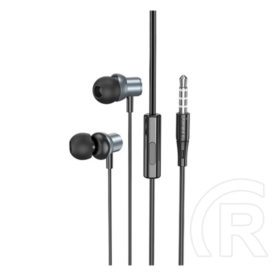 Hoco m110 fülhallgató sztereo (3.5mm jack, mikrofon, felvevő gomb) sötétszürke