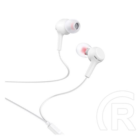 Hoco m78 fülhallgató sztereo (3.5mm jack, mikrofon, felvevő gomb, hangerőszabályzó, törésálló kábel) fehér