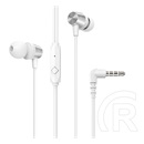 Hoco m79 fülhallgató sztereo (3.5mm jack, mikrofon, felvevő gomb, hangerő szabályozó, törésálló kábel, 120cm) fehér