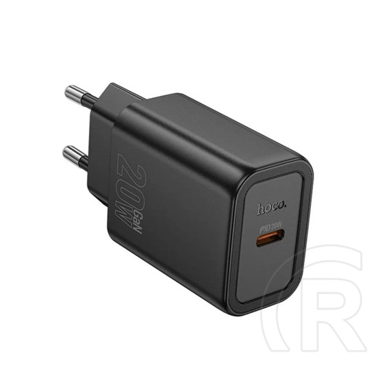 Hoco n60 hálózati töltő type-c aljzat (20w, pd gyorstöltő 3.0) fekete